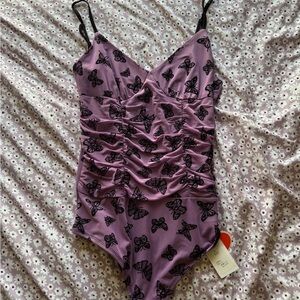 Cider Lavender Lace Accent Blouse